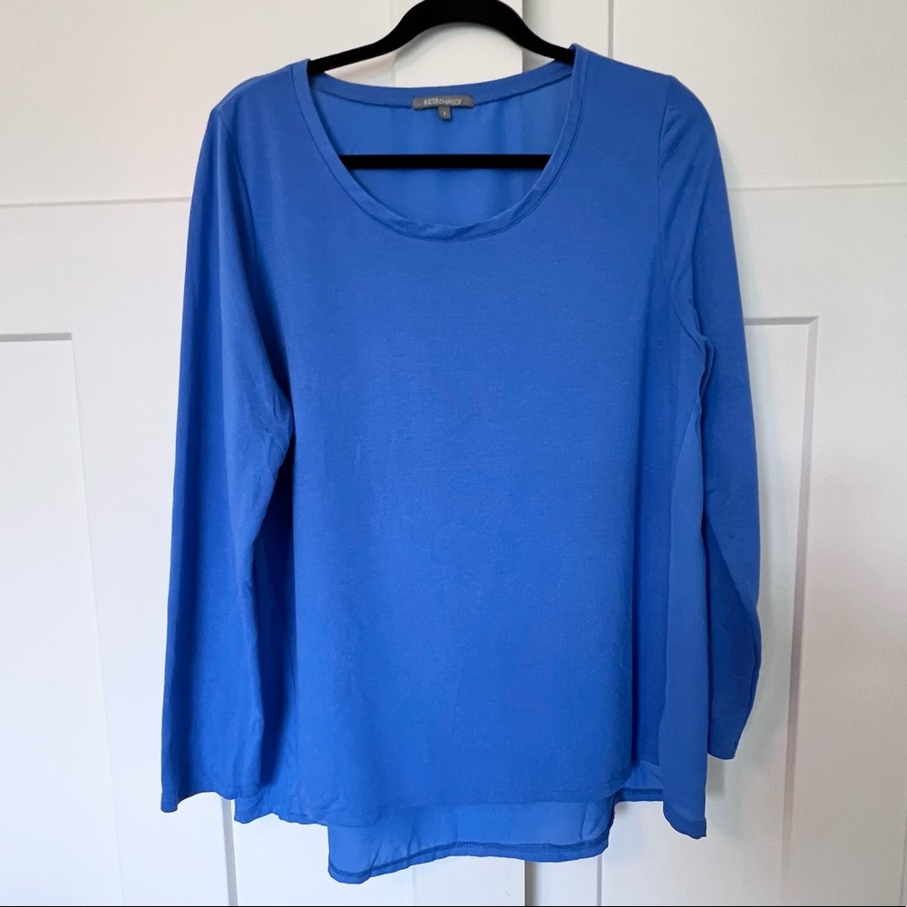 Bright Blue Long Sleeve Blouse